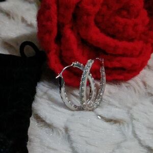 QVC Diamonique Oval hoop earrings